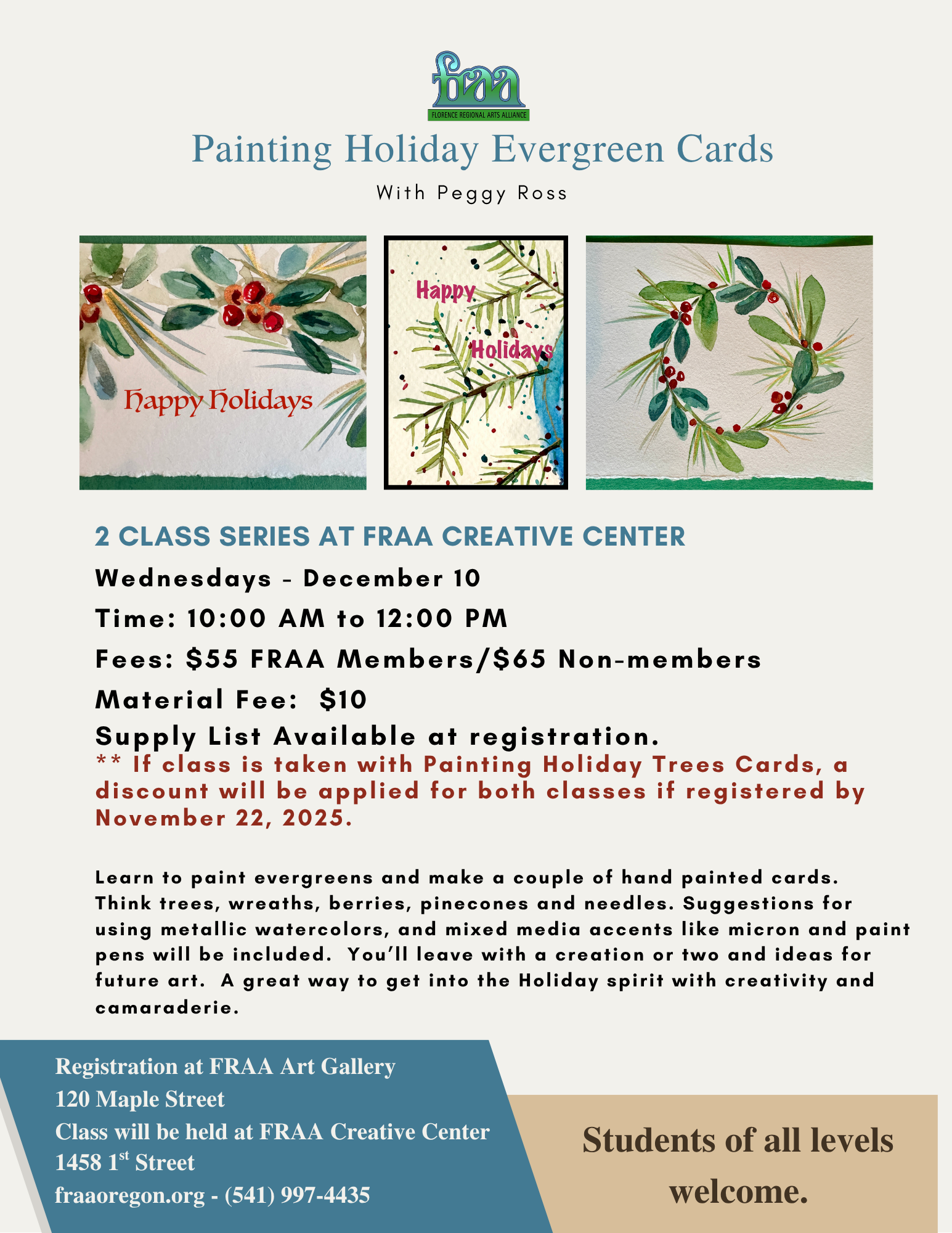 Painting Holiday Evergreen Cards (2)