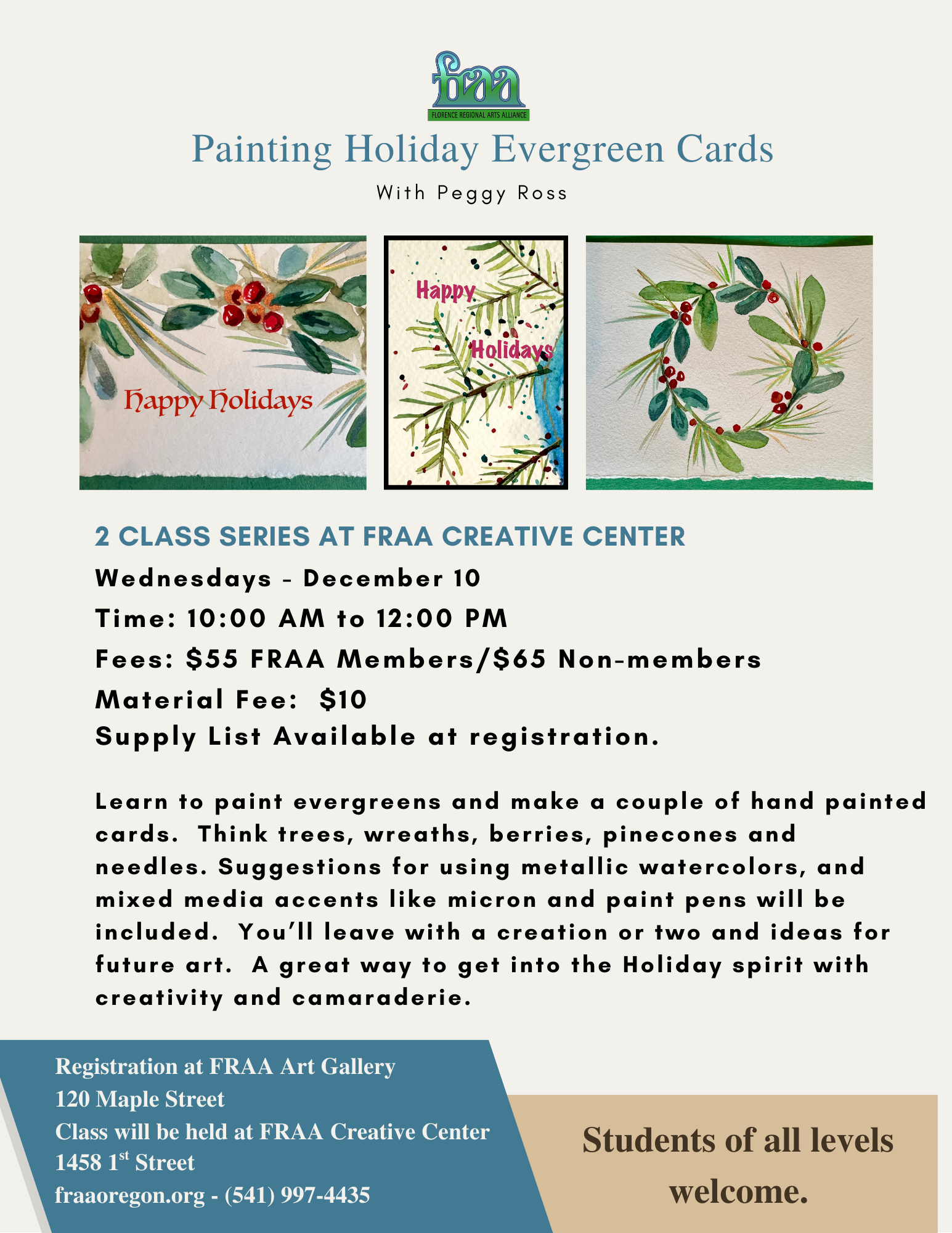 Painting Holiday Evergreen Cards (3)